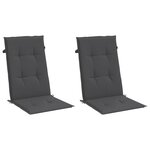 vidaXL Coussins de chaise à dossier haut lot de 2 anthracite mélangé