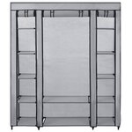 vidaXL Armoire avec compartiments et tiges Gris 150x45x176 cm Tissu