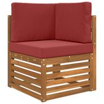 vidaXL Coussin de canapé d'extérieur 3 Pièces Bordeaux Polyester