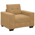 Ensemble de canapé 3 pièces avec coussins en velours marron