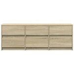 vidaXL Meuble TV avec LED chêne sonoma 140x34x50 cm bois d'ingénierie