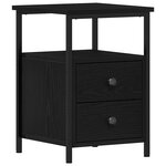 vidaXL Tables de chevet 2 pièces Chêne noir 34 x 35 5 x 50 cm Bois d'ingénierie