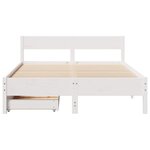 vidaXL Cadre de lit sans matelas blanc 135x190 cm bois de pin massif