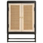 vidaXL Buffet noir 55x30x76 cm bois massif de manguier et fer