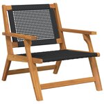 vidaXL Chaises de jardin 2 Pièces noires 76x67x73.5 cm en bois massif d'acacia