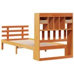 vidaXL Lit bibliothèque sans matelas cire marron 90x200 cm pin massif