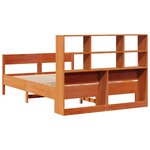 vidaXL Lit bibliothèque sans matelas cire marron 140x190 cm pin massif