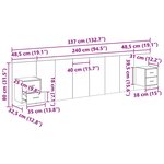 vidaXL Tête de lit avec armoire Chêne noir 337 x 32 5 x 80 cm