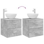vidaXL Vanité de lavabo mural Gris béton 49 5 x 41 x 64 5 cm