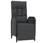 vidaXL Ensemble à dîner de jardin et coussins 7Pièces Noir Résine tressée