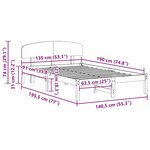 vidaXL Cadre de lit Blanc 135 x 190 cm Bois de pin massif