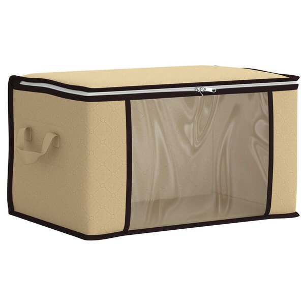 vidaXL Boîte de rangement avec fenêtre latérale transparente Crème