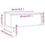 vidaXL Table basse Blanc brillant 90x44 5x45 cm Bois d'ingénierie