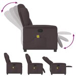 vidaXL Fauteuil de massage inclinable Marron foncé Tissu