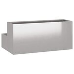 vidaXL Cache-pot de jardin Argent 100 x 60 x 45 cm Acier inoxydable