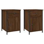 vidaXL Tables de chevet 2Pièces Chêne marron 40x42x60cm Bois d'ingénierie