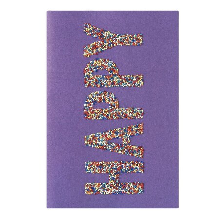 Carte anniversaire happy perles multi couleurs - draeger paris