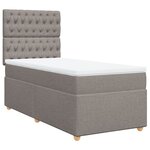 vidaXL Sommier à lattes de lit avec matelas Taupe 80x200 cm Tissu