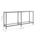 vidaXL Table console Transparent 160x35x75 5 cm Verre trempé