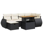 vidaXL Salon de jardin avec coussins 8 Pièces noir résine tressée acacia
