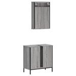 vidaXL Ensemble de meubles de salle de bain 2 Pièces Sonoma gris