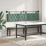 vidaXL Tête de lit suspendue Avec lumière LED Vert Mer Velours