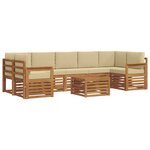 vidaXL Ensemble de canapés d'extérieur 8 Pièces Naturel et Beige