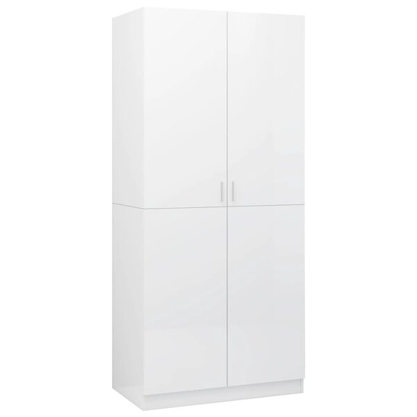 vidaXL Garde-robe Blanc brillant 80x52x180 cm Bois d’ingénierie