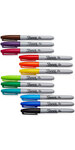 SHARPIE 12 Marqueurs permanents  Assortiment de couleurs  pointe fine   sous blister