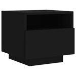 vidaXL Armoires de chevet avec lumières LED 2 Pièces noir 40x39x37 cm