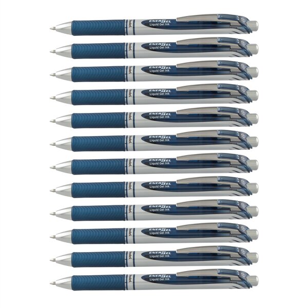 Stylo Roller encre gel rétractable ENERGEL BL77 Pointe 0 7 mm bleu nuit x 12 PENTEL