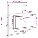 vidaXL Table de chevet murale 2 Pièces chêne marron 35x30x51 cm