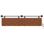 vidaXL Tête de lit suspendue Avec lumière LED Marron PU antique