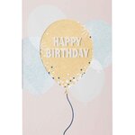 Carte happy birthday ballon doré - draeger paris