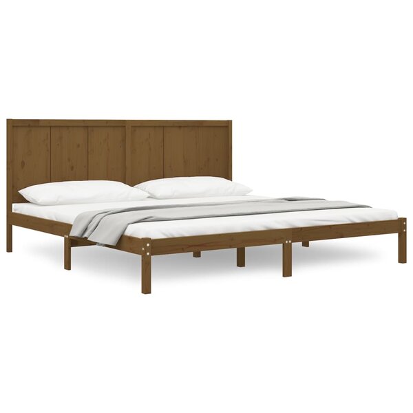 vidaXL Cadre de lit sans matelas marron miel 200x200cm bois pin massif