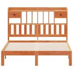 vidaXL Lit bibliothèque sans matelas cire marron 140x200 cm pin massif