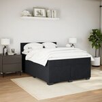 vidaXL Sommier à lattes de lit avec matelas Noir 140x200 cm Velours