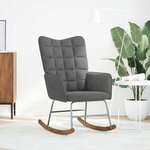 vidaXL Chaise à bascule Gris foncé Velours