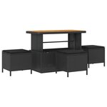 vidaXL Ensemble de salle à manger pour jardin Noir polyrotin