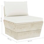 vidaXL Salon de jardin palette 3 Pièces avec coussins bois d'épicéa