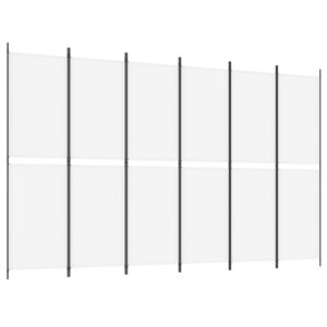 vidaXL Cloison de séparation 6 panneaux Blanc 300x200 cm Tissu