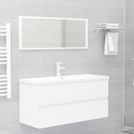 vidaXL Armoire d'évier avec lavabo intégré Blanc Aggloméré