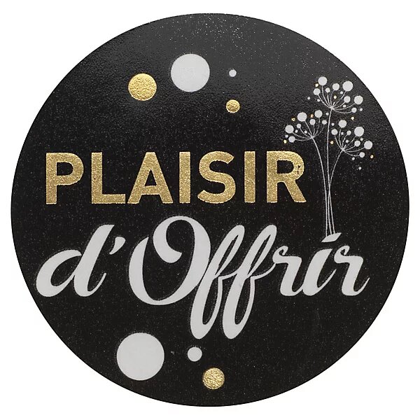 Étiquette cadeau adhésive plaisir d'offrir ø 30 mm (lot de 500)