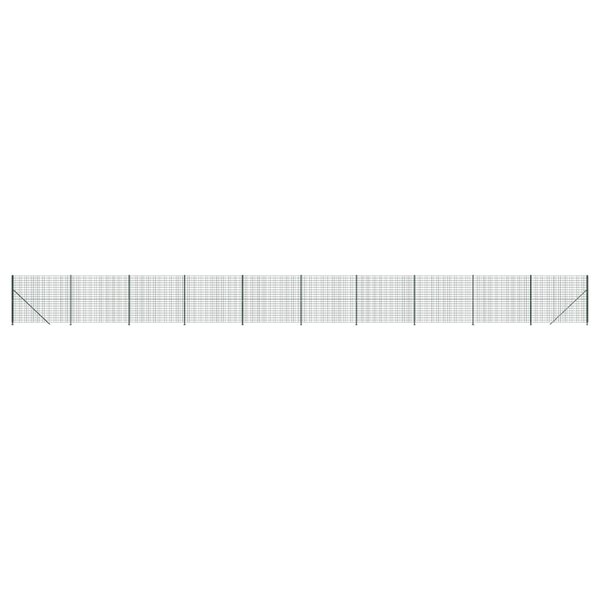 vidaXL Clôture en treillis métallique avec bride vert 2x25 m