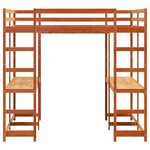vidaXL Lit superposé et bureau et échelle 160x200cm bois de pin massif