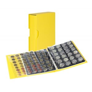 Album Publica M Color Lindner pour ranger 300 monnaies de collection. Couleur - Jaune SOLINO