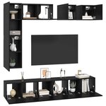 vidaXL Ensemble meuble TV 8 Pièces Chêne noir Bois d'ingénierie