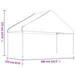 vidaXL Belvédère avec toit blanc 13 38x5 88x3 75 m polyéthylène