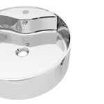 vidaXL Lavabo avec trop-plein 46 5 x 15 5 cm Céramique Argenté