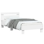 vidaXL Cadre de lit sans matelas avec lumières LED blanc 75x190 cm